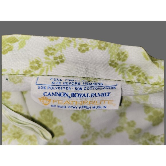 VTG Cannon Royal Family Full Double Flat Avocado Green Abstract Groovy Bed Sheet - Picture 4 of 4
